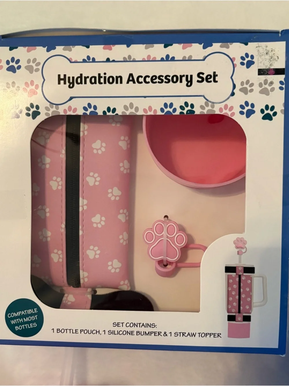 DOG MOM, HYDRATION BUNDLE, PINK AND BLUE cups hold 46 ounces - Picture 4 of 8